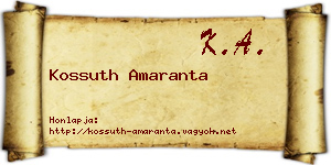 Kossuth Amaranta névjegykártya